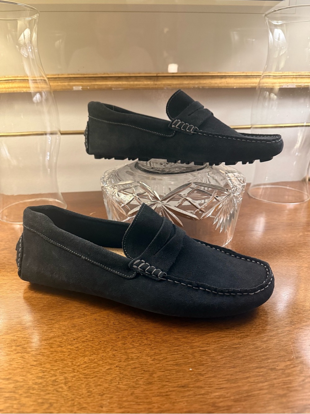 Nordstrom Blue Suede Driving Loafers